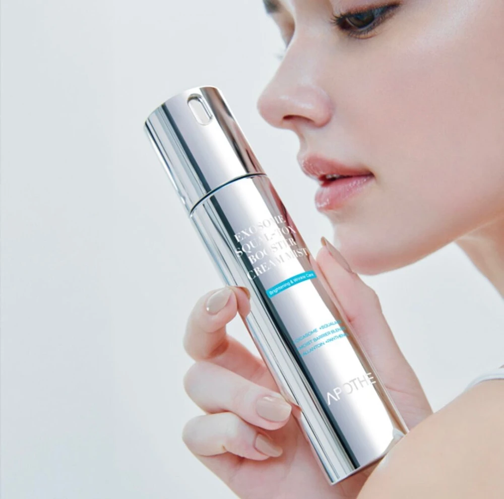Drėkinamoji kreminė veido dulksna „Apothe Exosome Squal-Tox Booster Cream Mist“, 100 ml