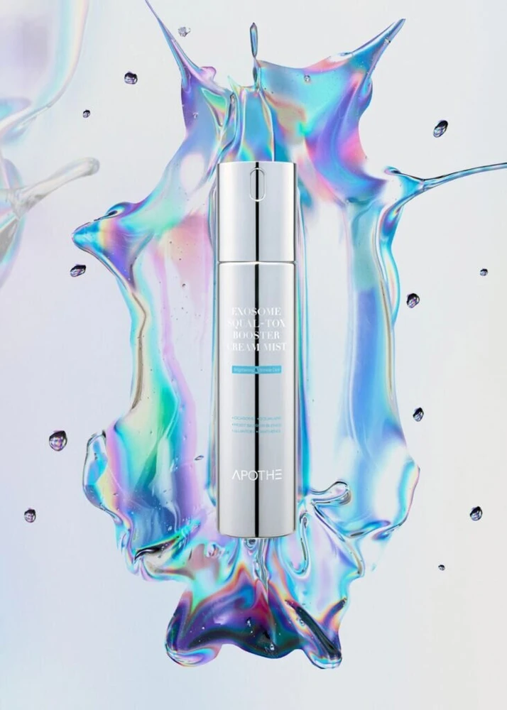 Drėkinamoji kreminė veido dulksna „Apothe Exosome Squal-Tox Booster Cream Mist“, 100 ml