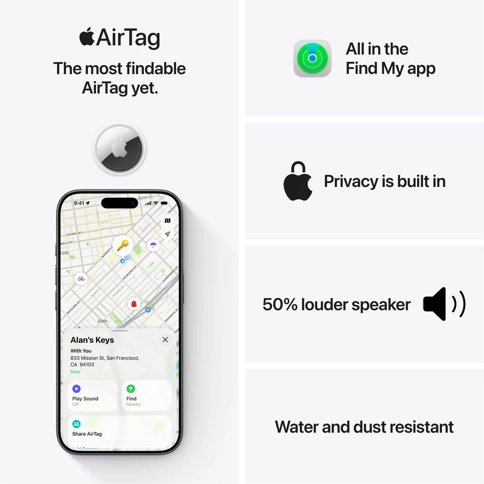 Apple AirTag (1 Pack) (2nd gen) - MFE94ZM/A