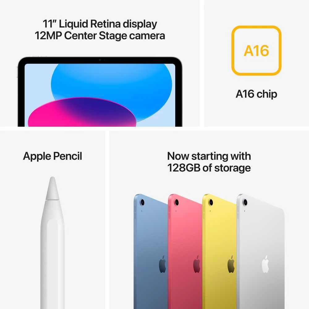 Apple iPad 11" A16 Wi-Fi 256GB - Yellow - MD4J4HC/A