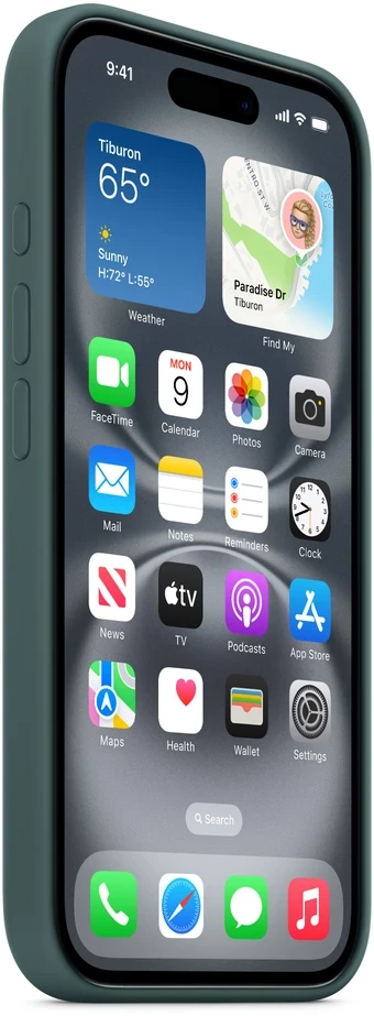 Apple iPhone 16 Silicone Case with MagSafe - Lake Green - MYY83ZM/A