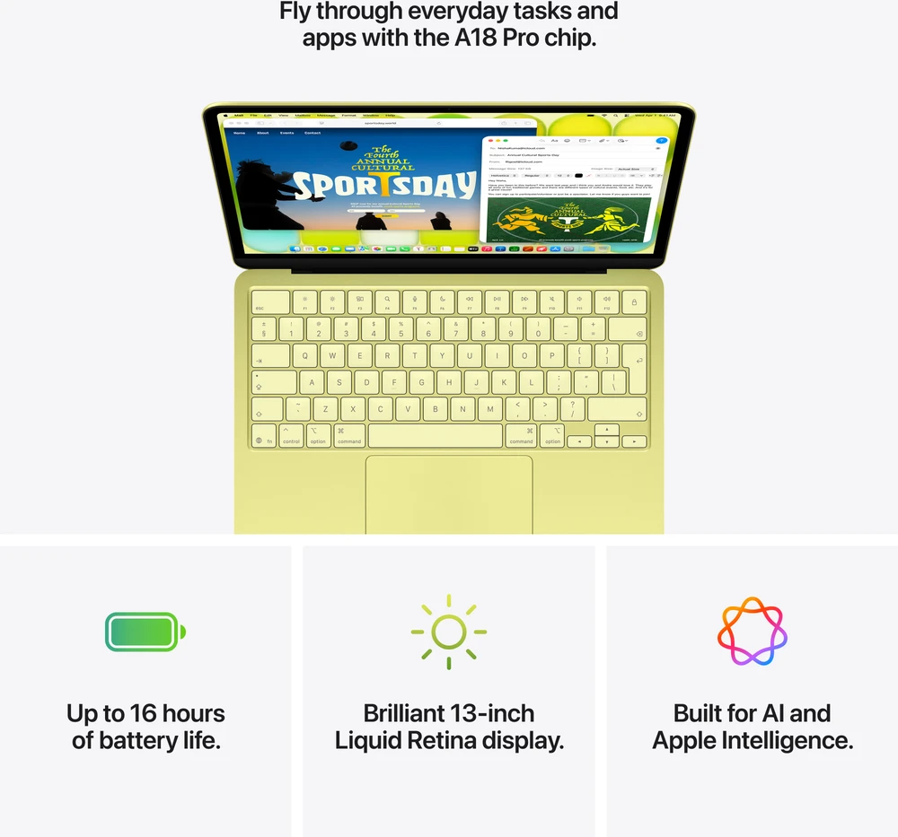 Apple MacBook Neo 13" A18 Pro 6‑core CPU 5‑core GPU/8GB/256GB/Silver/INT - MHFA4ZE/A