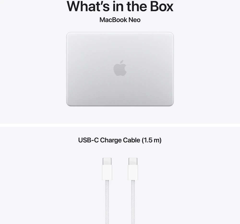 Apple MacBook Neo 13" A18 Pro 6‑core CPU 5‑core GPU/8GB/256GB/Silver/INT - MHFA4ZE/A