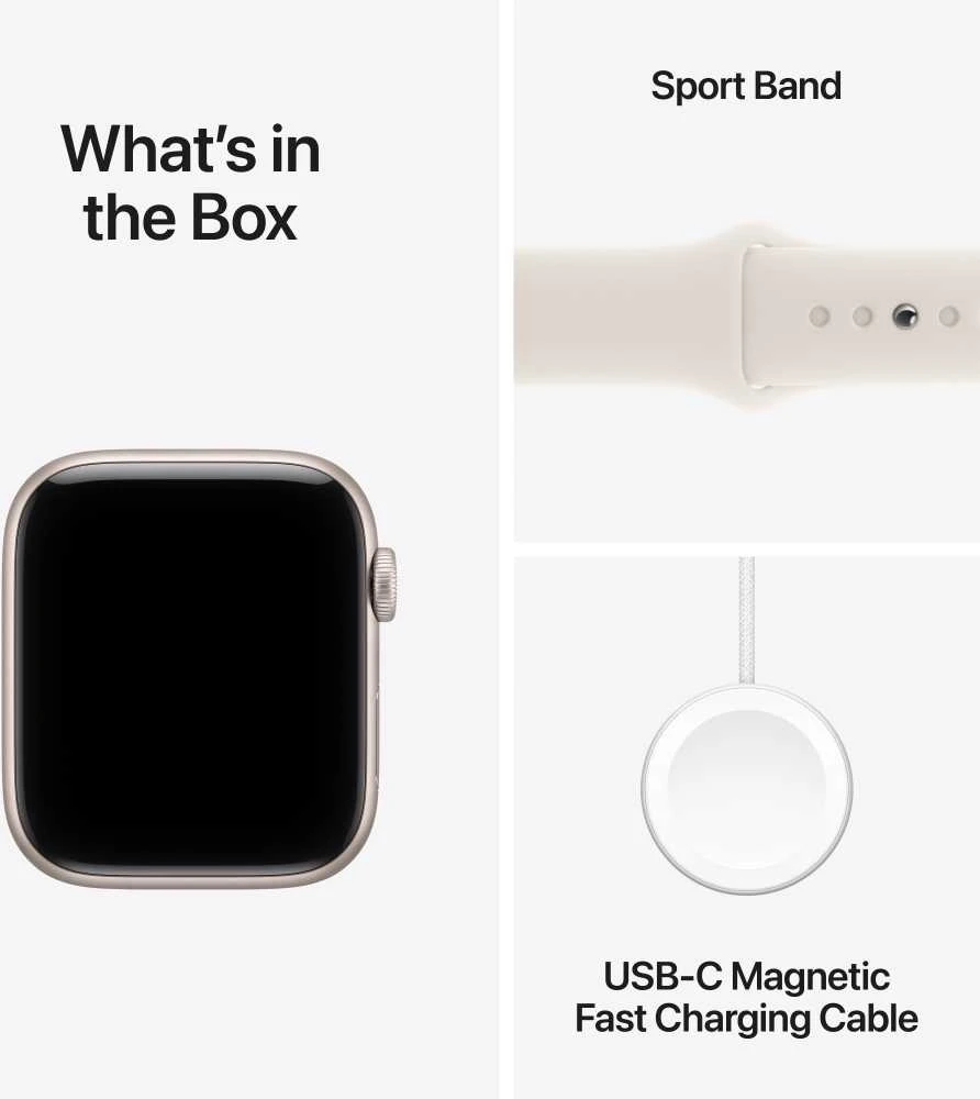 Apple Watch SE 3 GPS 40mm Starlight Aluminium Case with Starlight Sport Band - S/M - MEH34ET/A