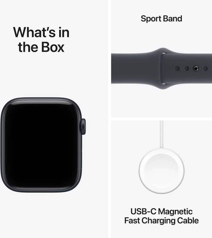 Apple Watch SE 3 GPS 44mm Midnight Aluminium Case with Midnight Sport Band - M/L - MEHQ4ET/A