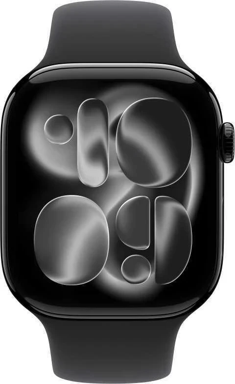 Apple Watch Series 11 GPS + Cellular 46mm Jet Black Aluminium Case with Black Sport Band - M/L - MFC44ET/A
