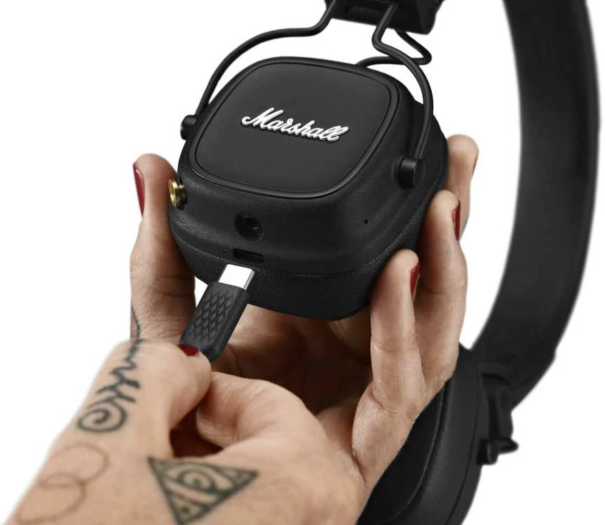 Ausinės Marshall Major IV Bluetooth, Juodos spalvos