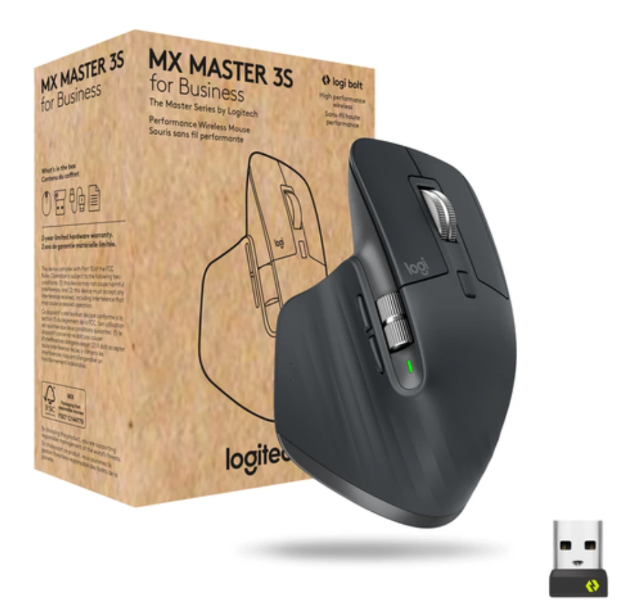 Belaidė pelė Logitech MX Master 3S, tamsiai pilka