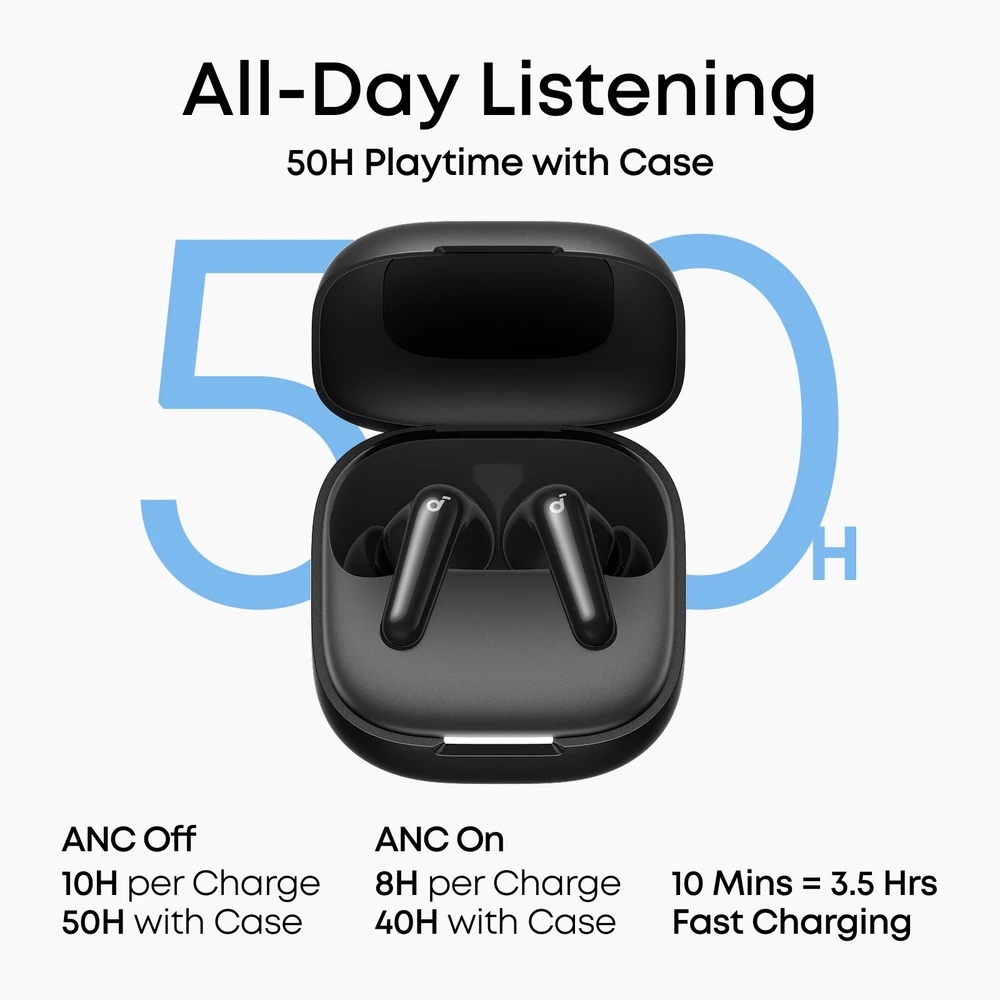 Belaidės ausinės Anker Soundcore P31i (R60i NC), TWS, ANC, juodos spalvos
