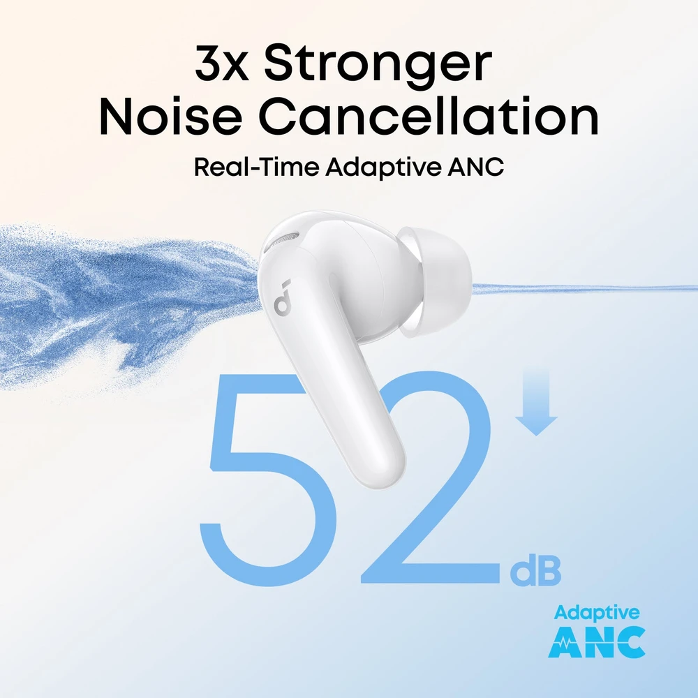 Belaidės ausinės Anker Soundcore P31i (R60i NC), TWS, ANC, baltos spalvos