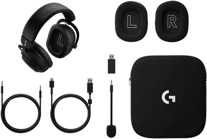 Belaidės žaidimų ausinės su mikrofonu Logitech G PRO X3 LIGHTSPEED, 7.1, Bluetooth, juodos spalvos | 981-001740