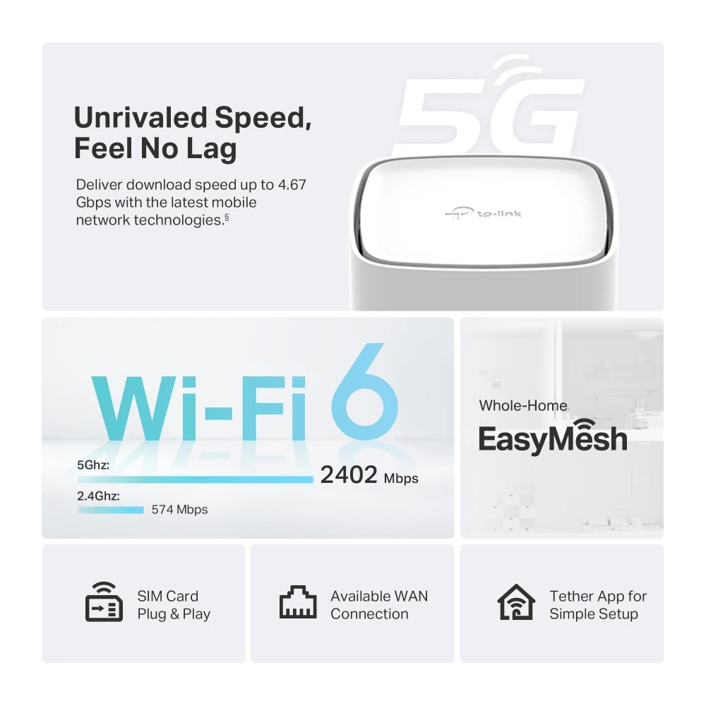 Belaidis maršrutizatorius TP-Link Archer NX200 V3, Wi-Fi 6 AX1800, iki 4,67 Gb/s 5G, 1201 + 574 Mb/s, Gigabit WAN/LAN, EasyMesh
