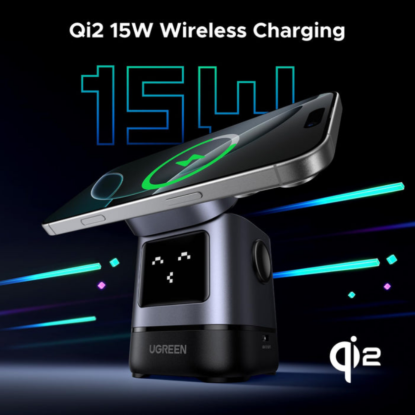 Bevielis įkroviklis UGREEN 2-in-1 Magnetic Wireless Charger