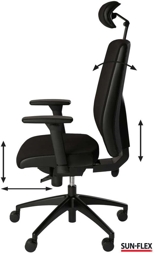 Biuro kėdė SUN-FLEX®OFFICECHAIR HB Onyx Juodas