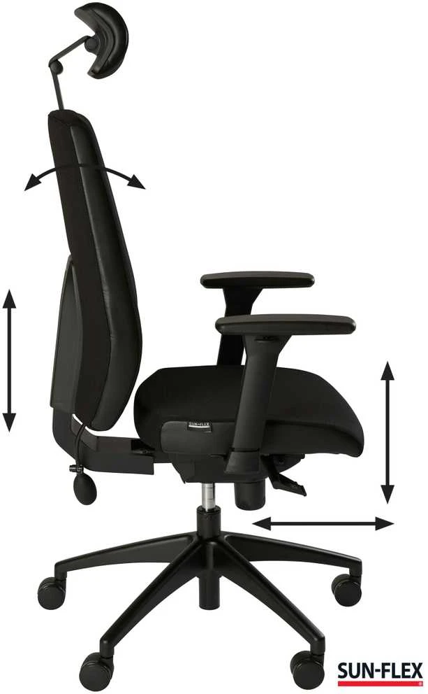 Biuro kėdė SUN-FLEX®OFFICECHAIR HB Onyx Juodas