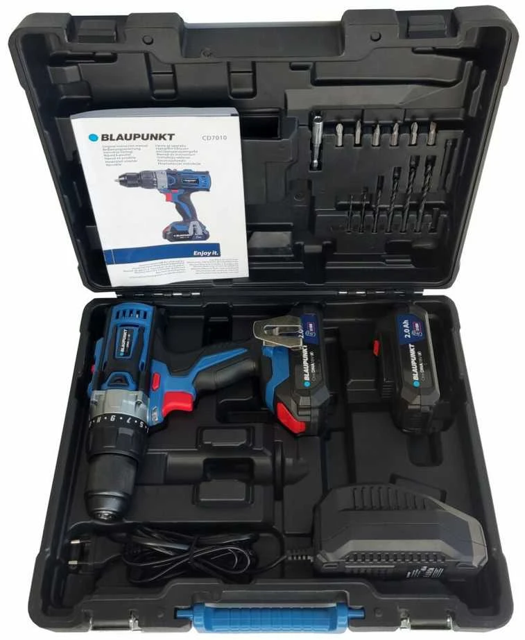 Blaupunkt akumuliatorinis suktuvas gręžtuvas CD7010 18V, 2x2.0Ah, 40Nm