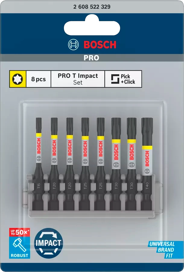Bosch 8 dalių Torx antgalių komplektas T15/20/20/25/25/30/30/40