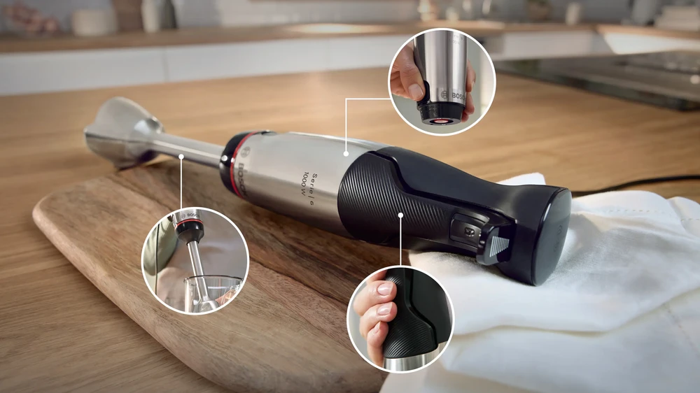 Bosch Serija 6 Rankinis trintuvas ErgoMaster 1000 W, Nerūdijančio plieno | MSM6M633