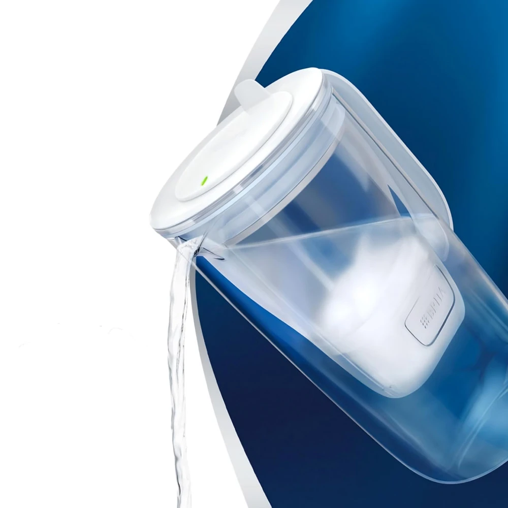 BRITA GLASS JUG (2,5l) vandens filtravimo indas, mėlynos spalvos