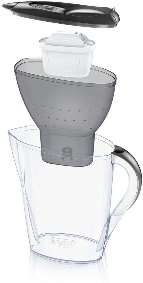 BRITA MARELLA vandens filtravimo indas, 2,4l, pilkos spalvos + 3 filtrai