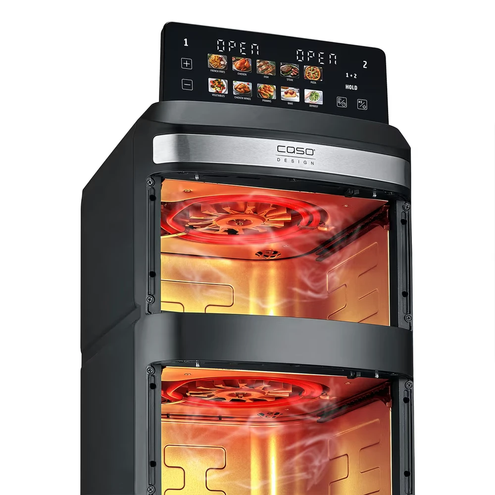 Karšto oro gruzdintuvė Caso AirFry DuoTower, 2 x 6,2 l