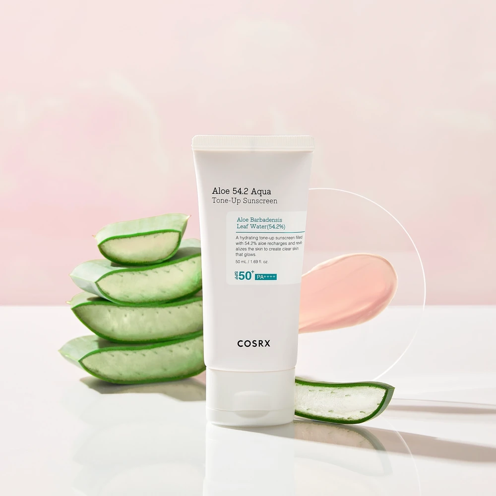 Cosrx Aloe 54.2 Aqua Tone-Up apsauginis veido kremas nuo saulės  SPF50+/PA++++, 50 ml