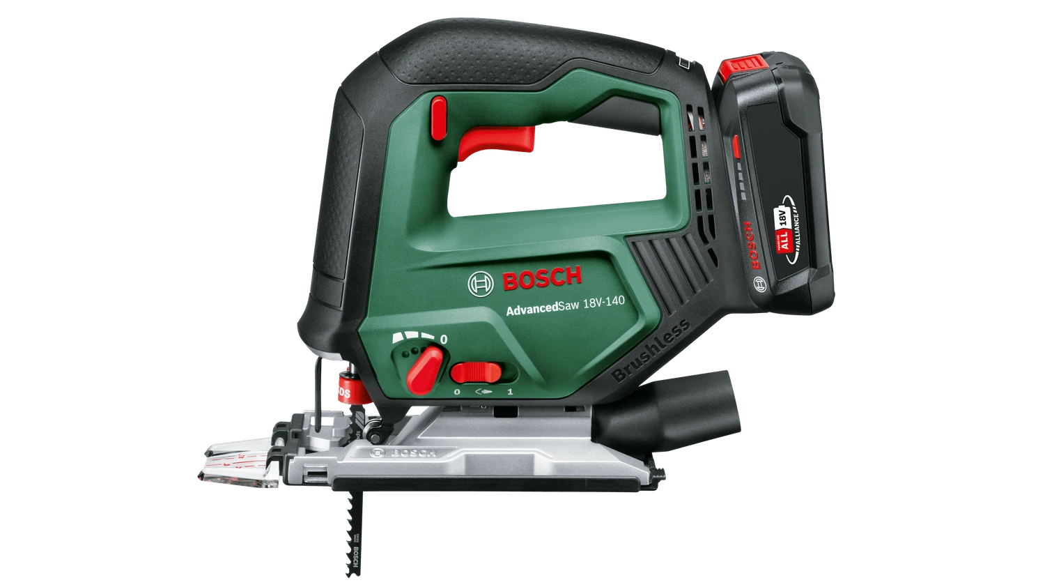 Akumuliatorinis siaurapjūklis Bosch  AdvancedSaw 18V-140, 18 V, 1x2,0Ah aprašymas - Prekės nuotrauka