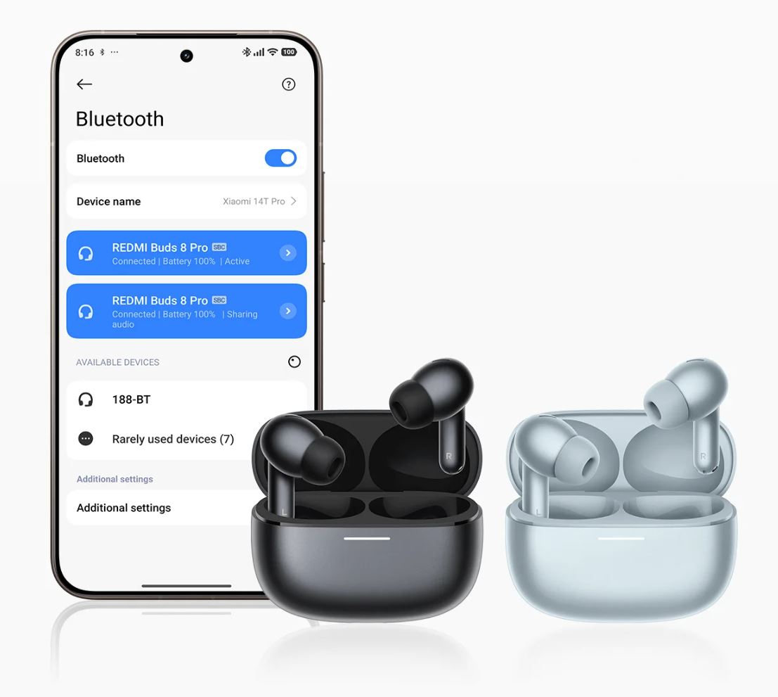 Ausinės Xiaomi Redmi Buds 8 Pro, Juodos aprašymas - Prekės nuotrauka