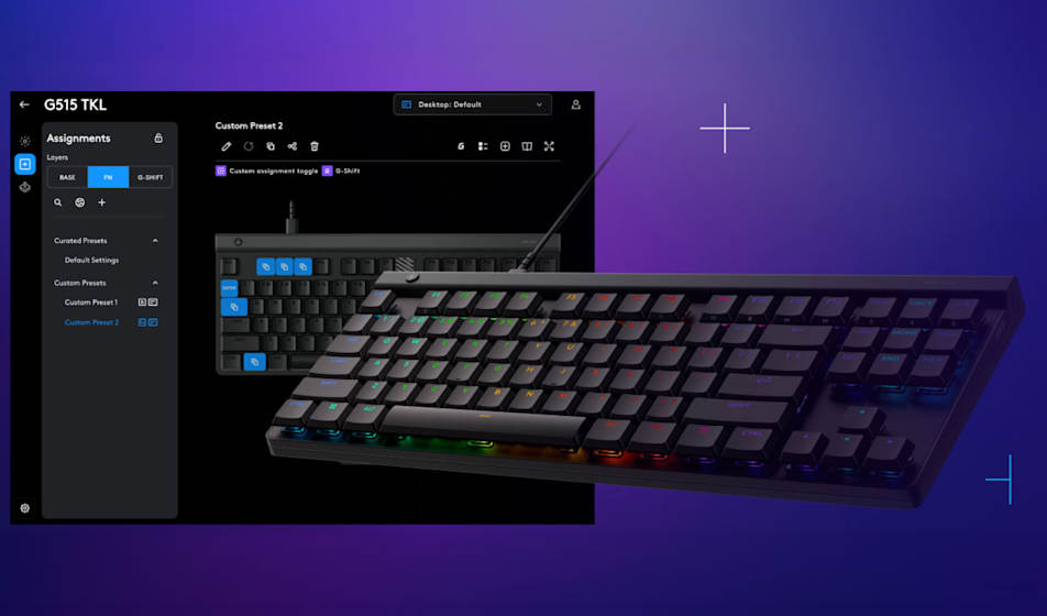 Belaidė žaidimų klaviatūra Logitech G515 TKL Wired Low Profile Gaming Keyboard, Juodos spalvos, Išdėstymas: US tarptautinis (Qwerty) | 920-012872 aprašymas - Prekės nuotrauka