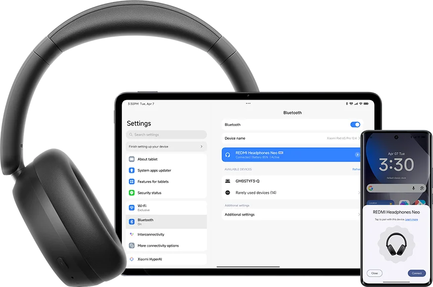 Belaidės ausinės Redmi Headphones Neo, baltos spalvos aprašymas - Prekės nuotrauka