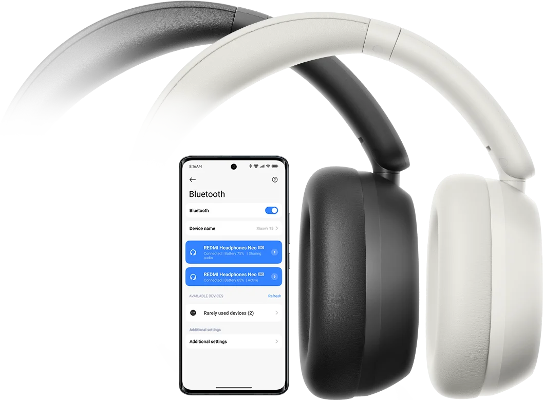 Belaidės ausinės Redmi Headphones Neo, baltos spalvos aprašymas - Prekės nuotrauka