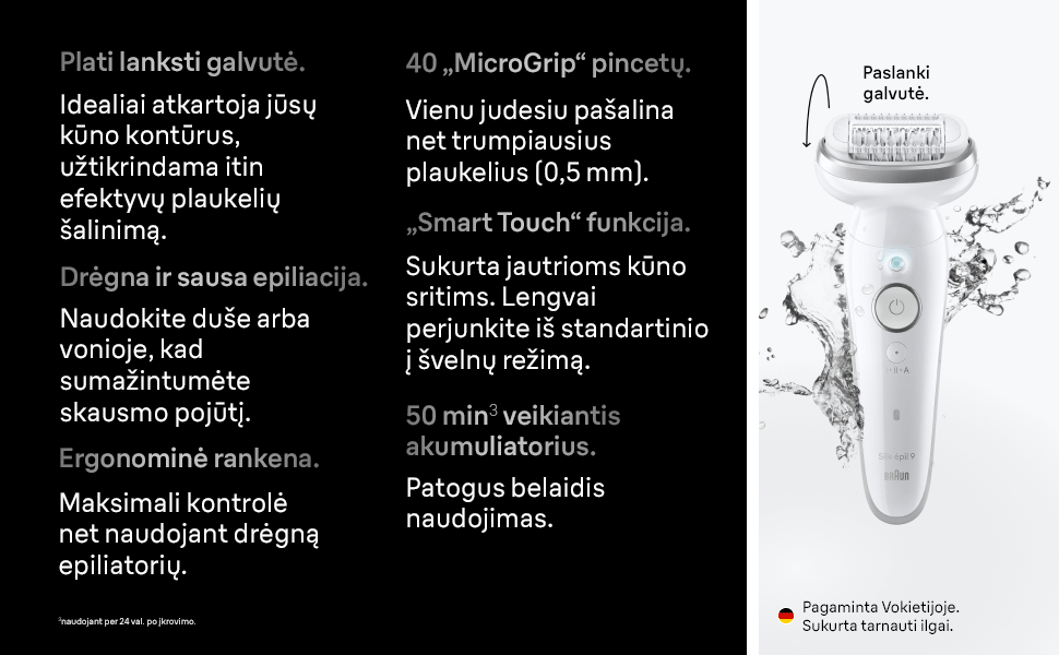 Epiliatorius Braun Silk•épil 9 SES9-030 aprašymas - Prekės nuotrauka