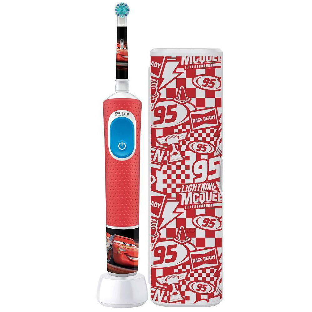 Elektrinis dantų šepetėlis vaikams Oral-B Vitality Pro 103  Kids 3+ Cars, su dėklu aprašymas - Prekės nuotrauka