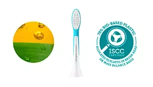 2 dalių šepetėlių galvučių pakuotė Philips Sonicare For Kids HX6042/90, baltos/mėlynos spalvos aprašymas - Prekės nuotrauka