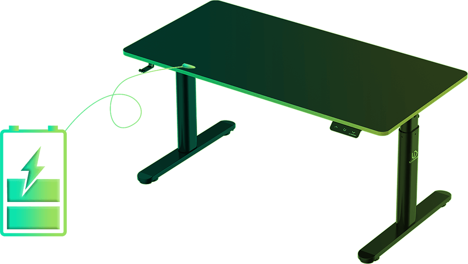 Darbo stalas Ultradesk PULSAR, juodos spalvos aprašymas - Prekės nuotrauka