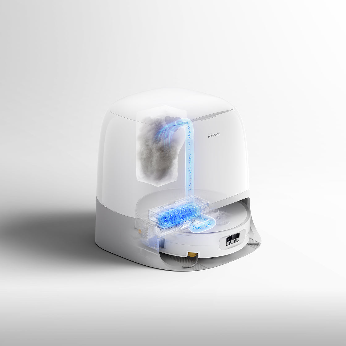 Dulkių siurblys - robotas  Roborock Qrevo Curv 2 Flow, baltos spalvos aprašymas - Prekės nuotrauka