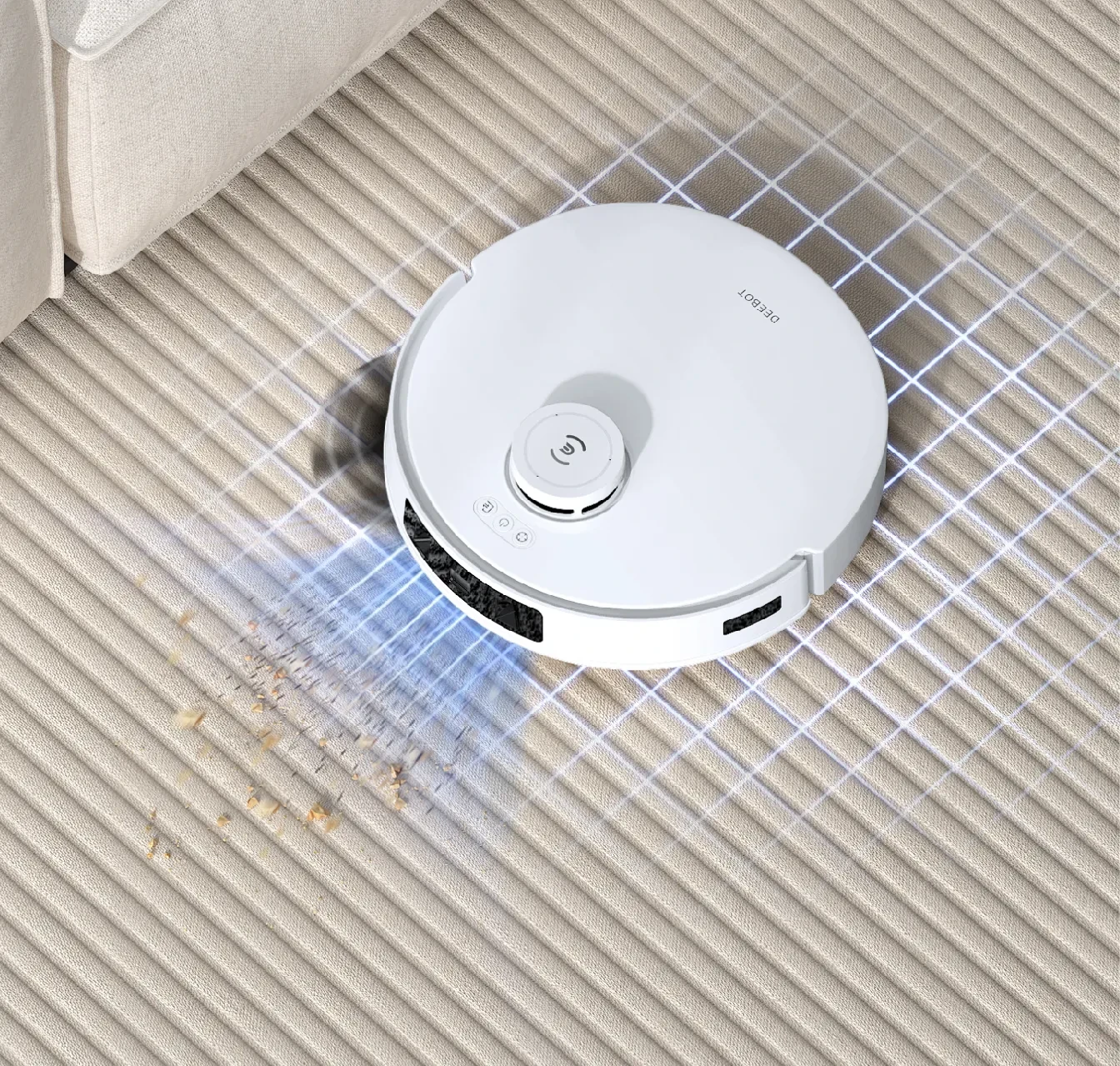 Ecovacs DEEBOT T30C PRO dulkių siurblys - robotas, Baltas aprašymas - Prekės nuotrauka