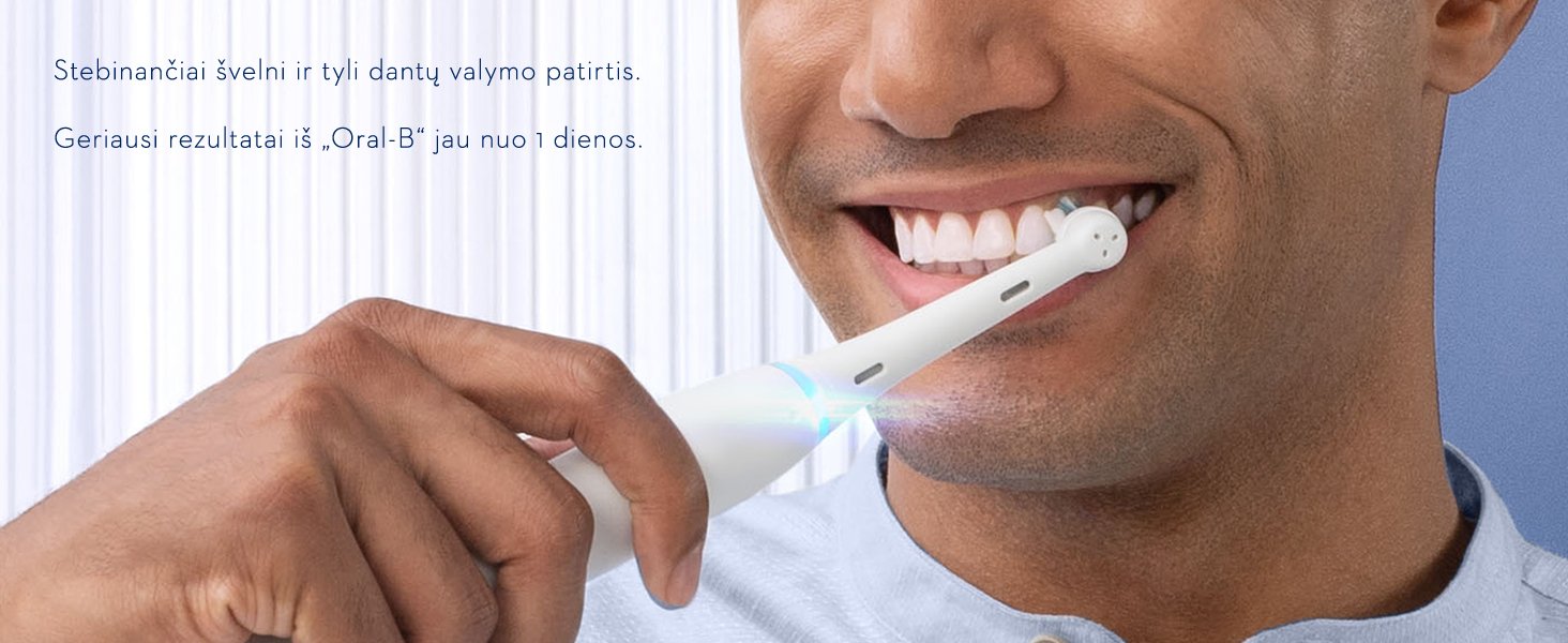 Braun Oral-B iO6 Series, elektrinis dantų šepetėlis, baltos spalvos aprašymas - Prekės nuotrauka