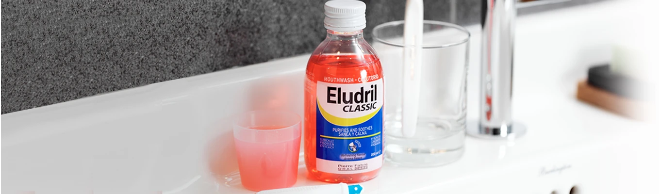 ELUDRIL Classic burnos skalavimo skystis, 1000 ml aprašymas - Prekės nuotrauka