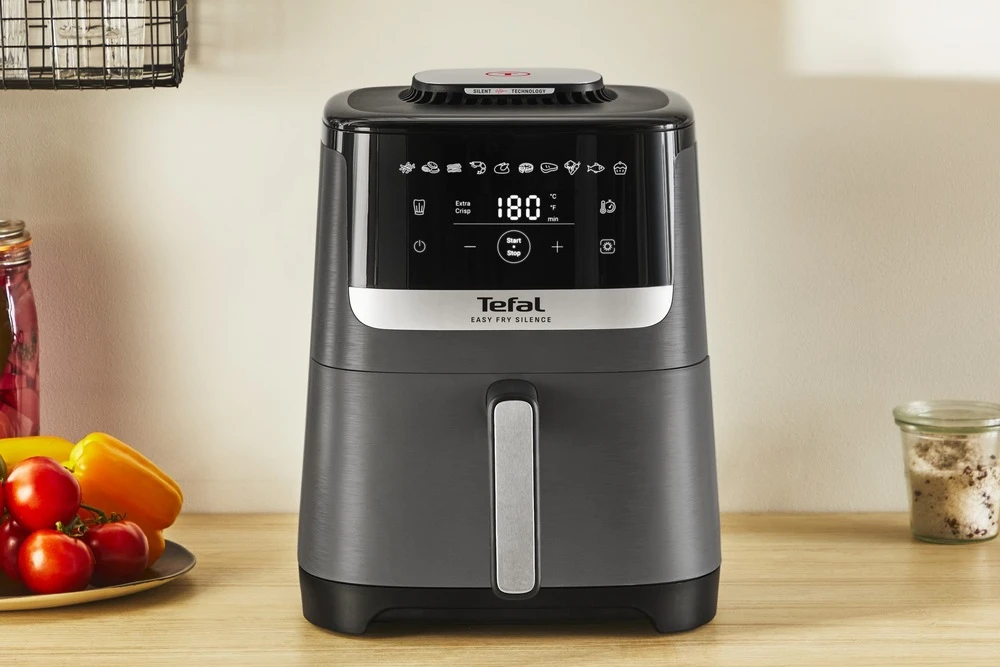 Karšto oro gruzdintuvė Tefal Easy Fry Silence, 5 l, pilkos spalvos (EY551HE0) aprašymas - Prekės nuotrauka