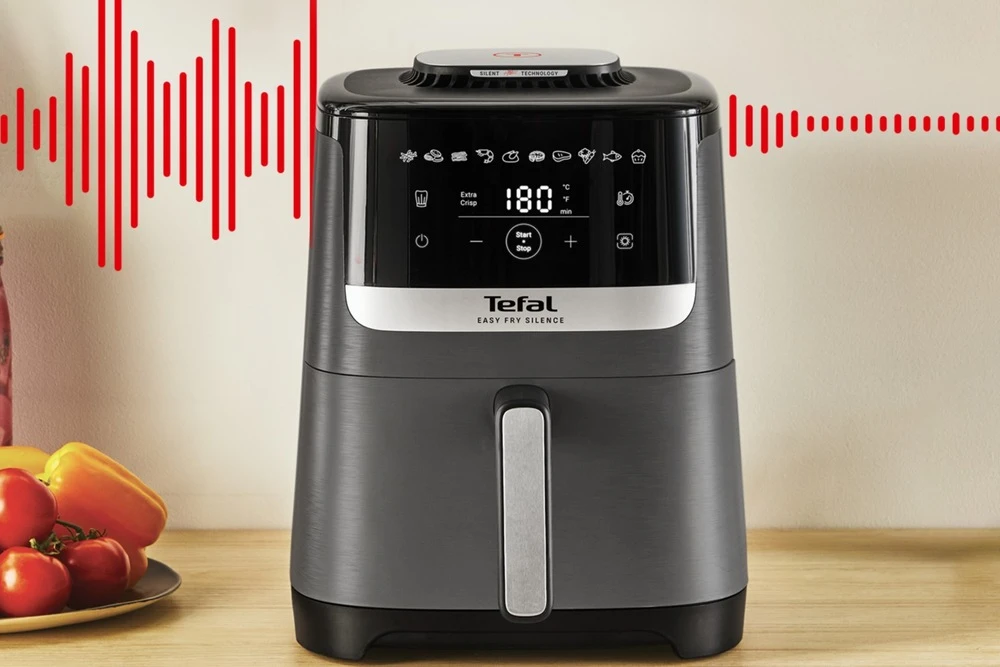 Karšto oro gruzdintuvė Tefal Easy Fry Silence, 5 l, pilkos spalvos (EY551HE0) aprašymas - Prekės nuotrauka