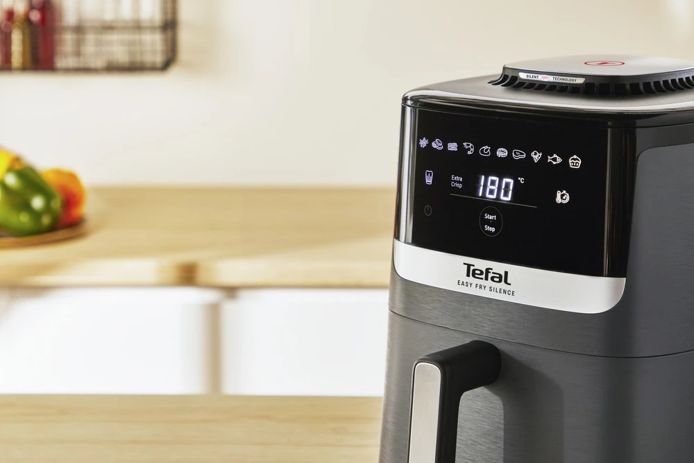 Karšto oro gruzdintuvė Tefal Easy Fry Silence, 5 l, pilkos spalvos (EY551HE0) aprašymas - Prekės nuotrauka