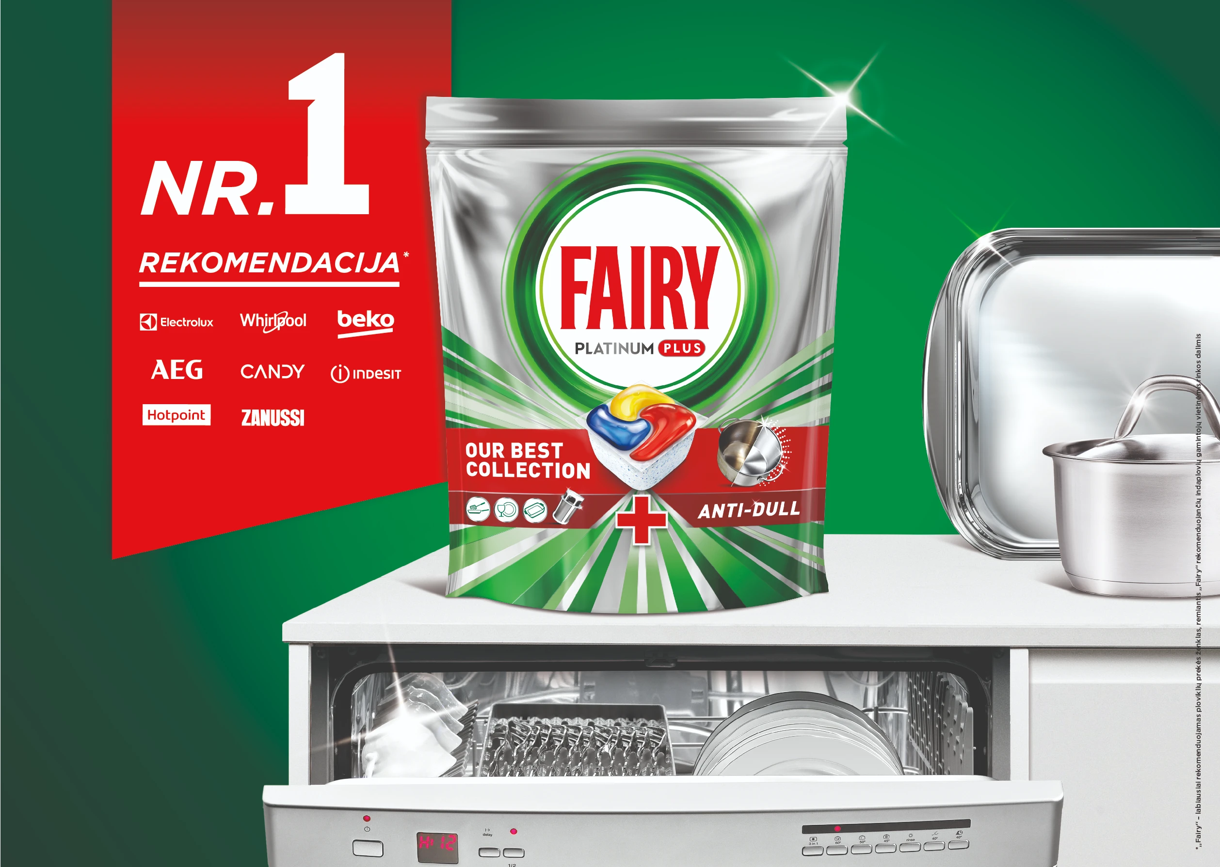Indaplovių kapsulės Fairy Platinum Plus All In One Lemon, 71 vnt. aprašymas - Prekės nuotrauka