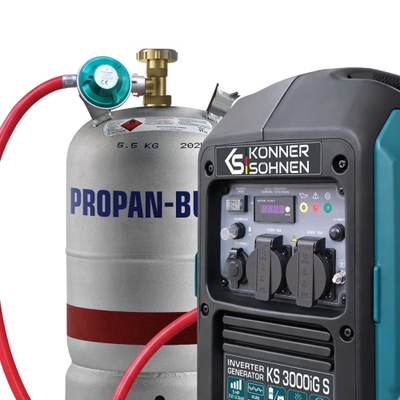 Inverterinis generatorius Könner & Söhnen KS 3000iG S, 3,3 kW, benzinas / LPG, 230 V, 5 l aprašymas - Prekės nuotrauka