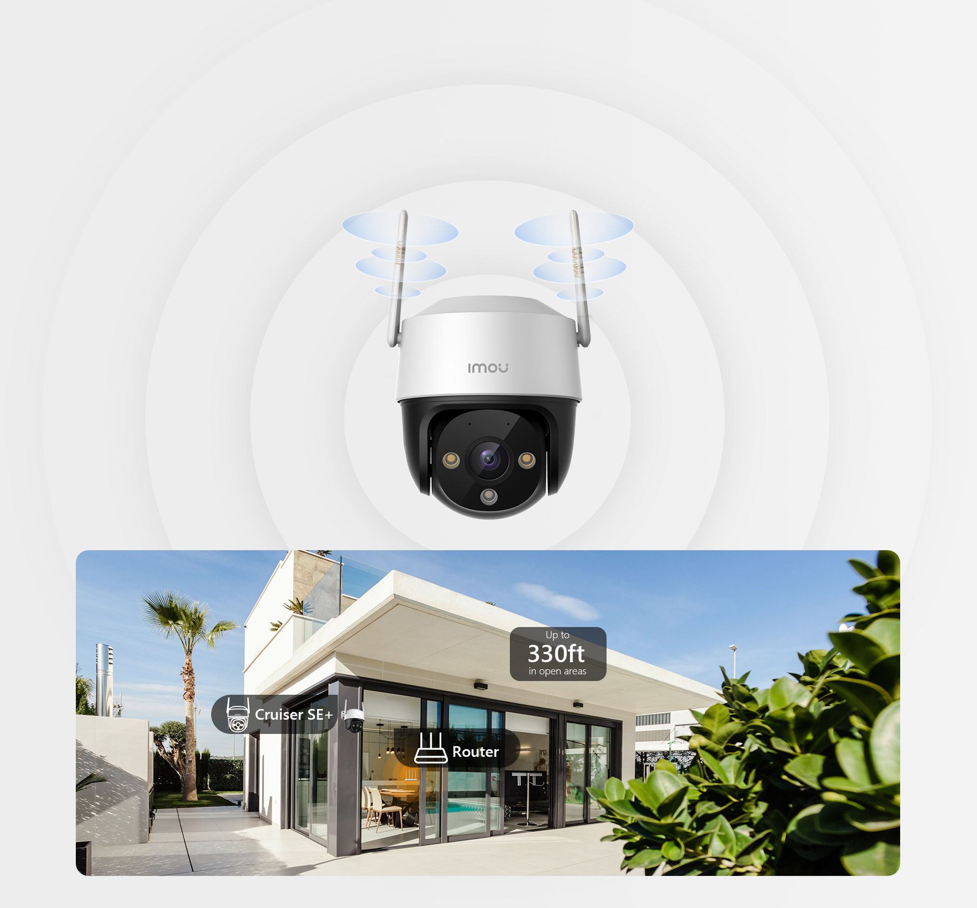 Išmani vaizdo stebėjimo kamera Imou Cruiser SE+, 3MP, baltos spalvos aprašymas - Prekės nuotrauka