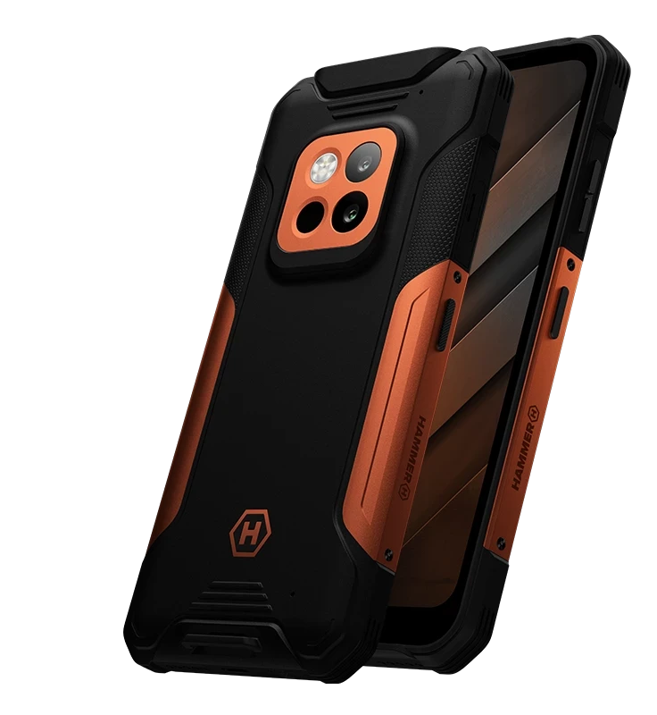Išmanusis telefonas MyPhone Hammer Construction 2 5G Thermal, 8/256GB, oranžinis aprašymas - Prekės nuotrauka