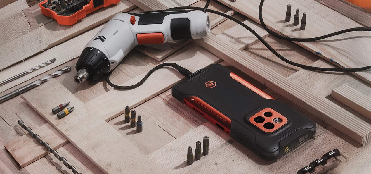 Išmanusis telefonas MyPhone Hammer Construction 2 5G Thermal, 8/256GB, oranžinis aprašymas - Prekės nuotrauka
