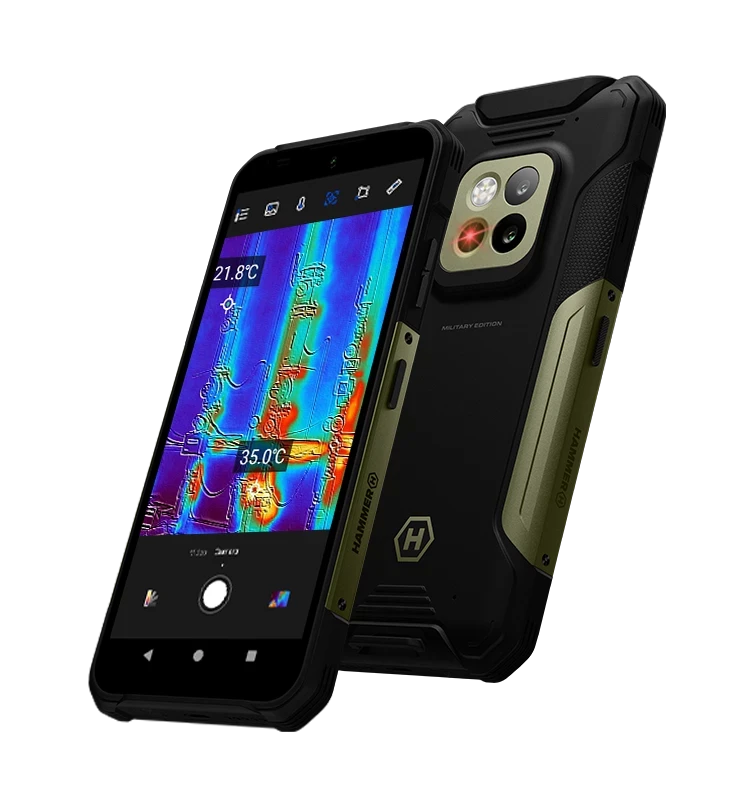 Išmanusis telefonas MyPhone Hammer Construction 2 Thermal 5G, 6/128GB, Military Edition aprašymas - Prekės nuotrauka
