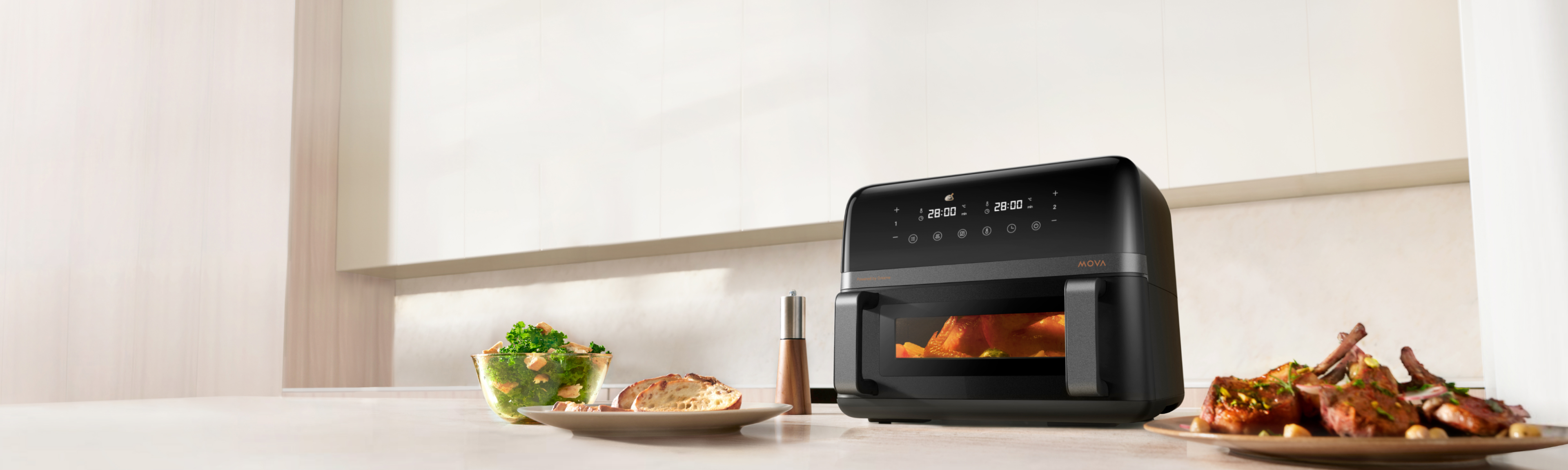 Karšto oro gruzdintuvė Mova AeroChef™ FD20 Pro, juodos spalvos, 2700 W, 9 l aprašymas - Prekės nuotrauka
