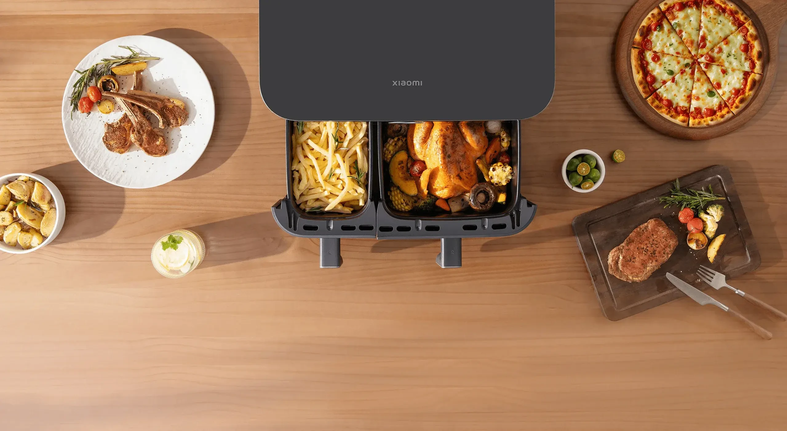 Karšto oro gruzdintuvė  Xiaomi Dual Zone Air Fryer | 10L aprašymas - Prekės nuotrauka